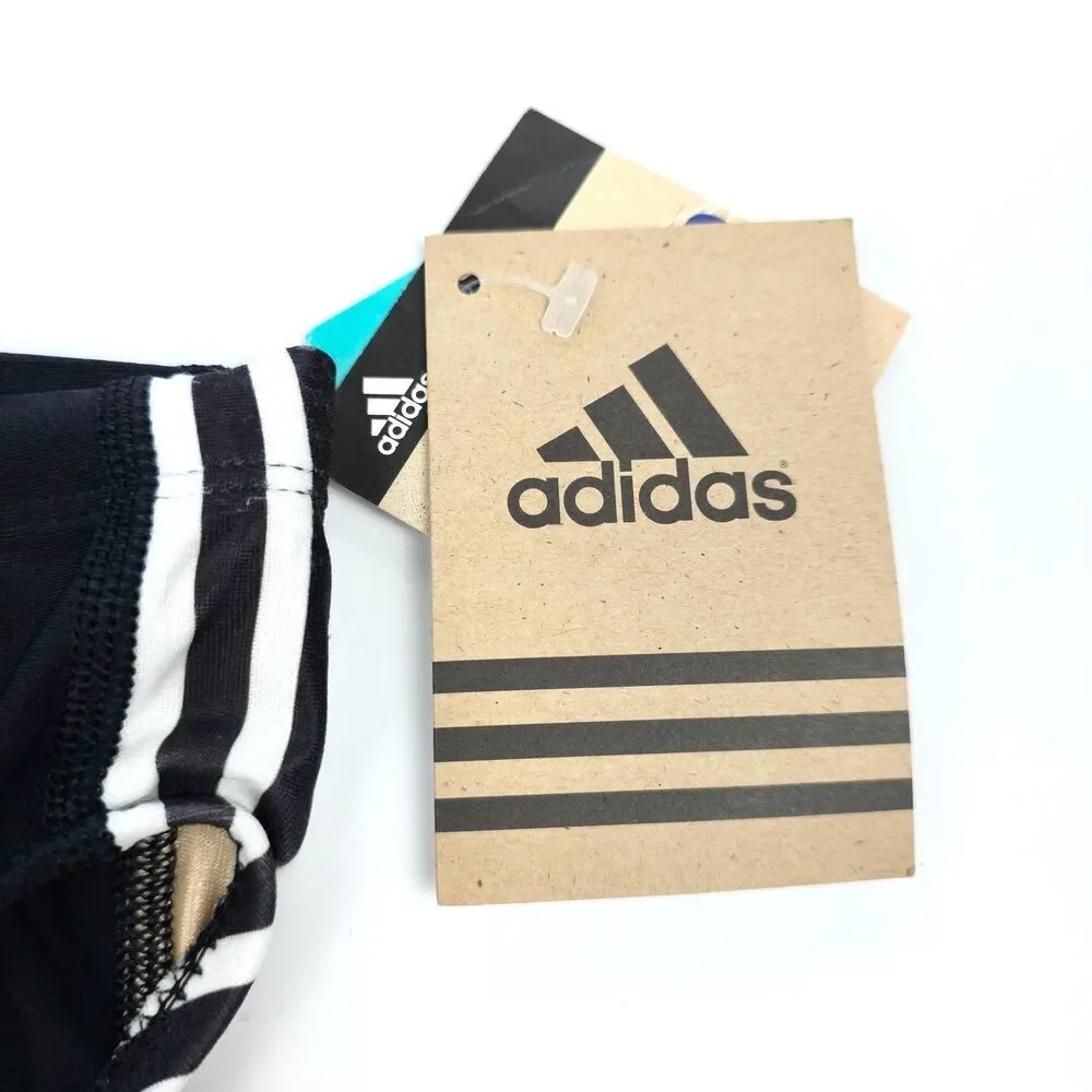 NWT Adidas Classic 3-Stripes Swim Briefs Black White Athletic Sporty Polo Swim